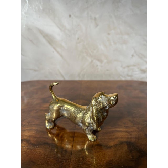 Gold Vintage Basset Hound in Brass, 1960s For Sale - Image 8 of 11