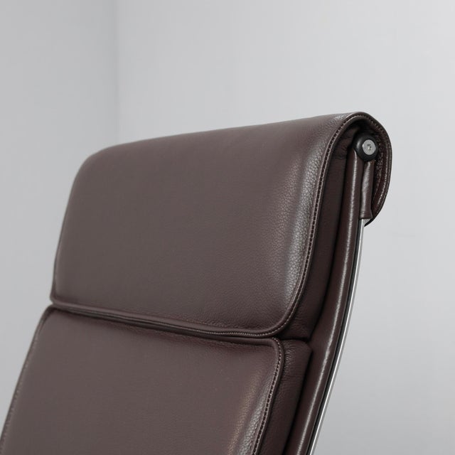 Brown Una Leather Office Chair by ICF, Italy, 1990s For Sale - Image 8 of 12