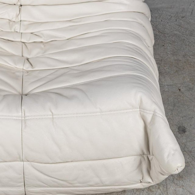 Cream Leather Togo 2-Seater Sofa by Michel Ducaroy for Ligne Roset, 2000 For Sale - Image 13 of 18