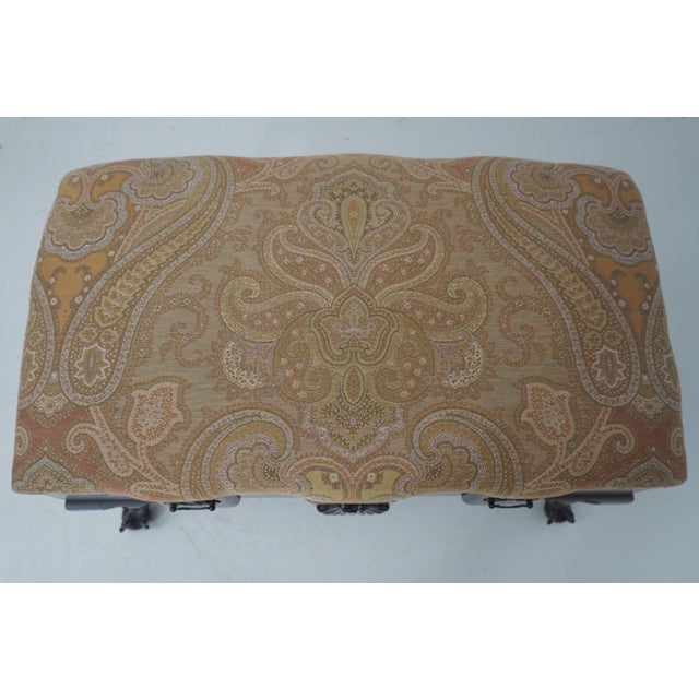 Chippendale Claw Foot Ottoman W. 2 Drawer Front For Sale - Image 10 of 12