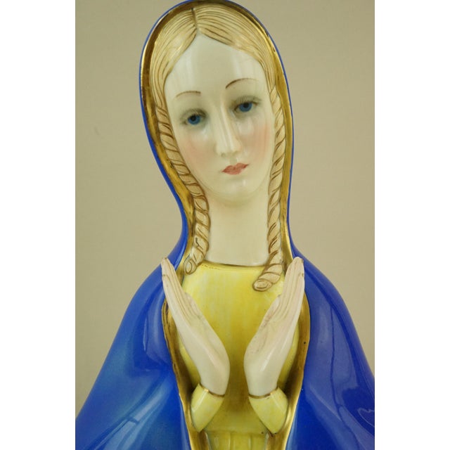 20th Century Ceramic Bust of the Madonna from Lenci, Turin, Italy For Sale - Image 17 of 18