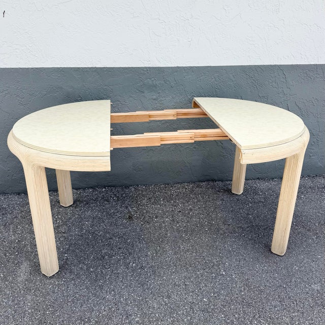 Boho Chic Pencil Reed Extendable Dining Table For Sale - Image 9 of 10