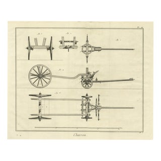 Antique French Wheelwright & Carriage Engineering by Diderot, 1763 For Sale