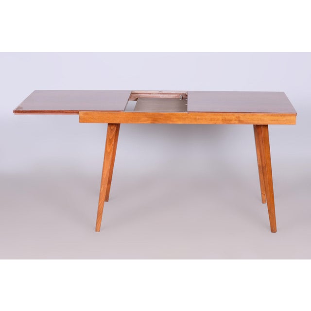 20th Century Folding Table in Beech, Mahogany & Veneer, Czech, 1960s For Sale - Image 12 of 16