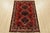 Cabin Shiraz Rug 3’5” X 4’11” Red Wool Vintage Tribal Hand-Knotted Oriental Carpet For Sale - Image 3 of 13
