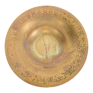 Tiffany Studios New York Bronze Doré Shallow Bowl or Plate With Decorative Border