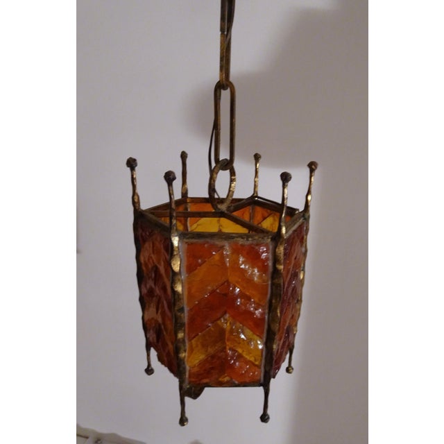 1970s Mid-Century Modern Brutalist Glass Pendant from Poliarte, 1970s For Sale - Image 5 of 16