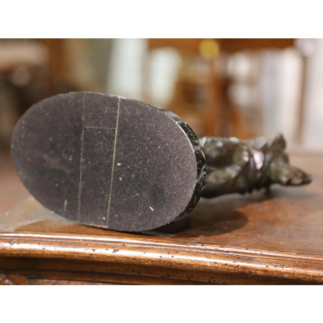 Mid-Century French Spelter German Shepherd Sculpture on Marble Base For Sale - Image 9 of 10