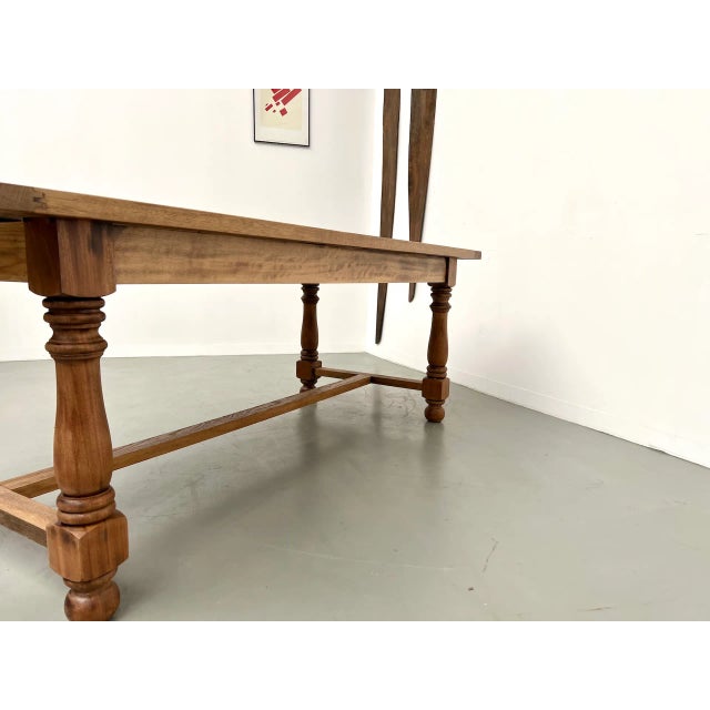Oak and Cherry Table, 1970s For Sale - Image 18 of 18