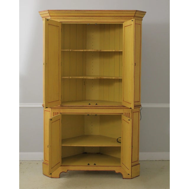 Traditional Primitive Style Paint Decorated Corner Cabinet Cupboard For Sale - Image 3 of 13
