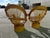 Vintage Rattan Swivel Rocker Lounge Chairs and One Ottoman Set For Sale In West Palm - Image 6 of 18
