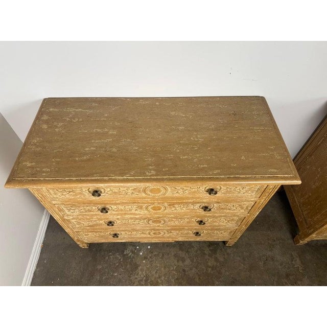 Late 19th Century Pair of Swedish Gustavian Painted Four-Drawer Chests of Drawers For Sale In Los Angeles - Image 6 of 18