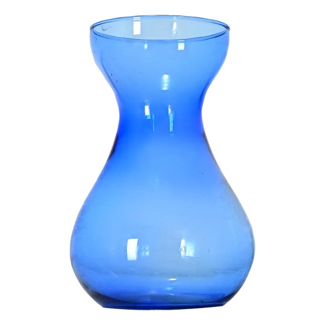 English 19th Century Blue Glass Hyacinth Vase For Sale