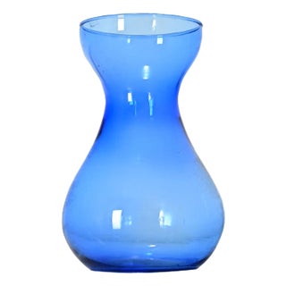 English Blue Glass Hyacinth Vase For Sale