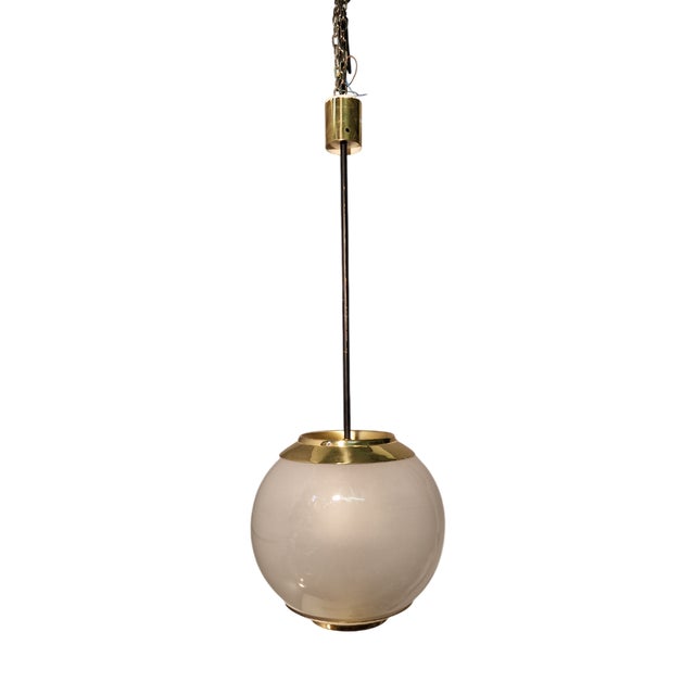 Large LS2 Pendant in Brass by Luigi Caccia Dominioni for Azucena For Sale