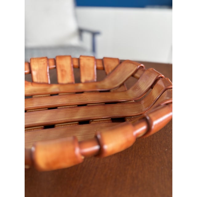 Ceramic Vintage Italian Woven Ceramic Fruit Bowl, 1960s For Sale - Image 7 of 10