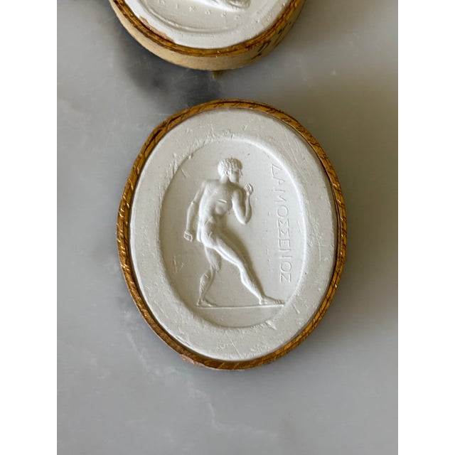 Antique White Antique Italian Grand Tour Plaster Intaglios - Set of 6 (Group #13) For Sale - Image 8 of 12