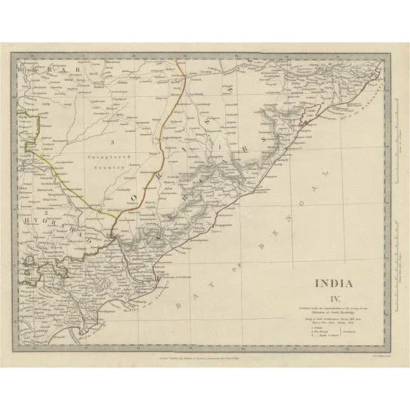 Antique Map of Eastern India, 1832 For Sale - Image 6 of 6