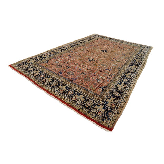 1940s 12'x18' Vintage Persian Tabriz Rug With Rare Calligraphy Motif For Sale - Image 5 of 11