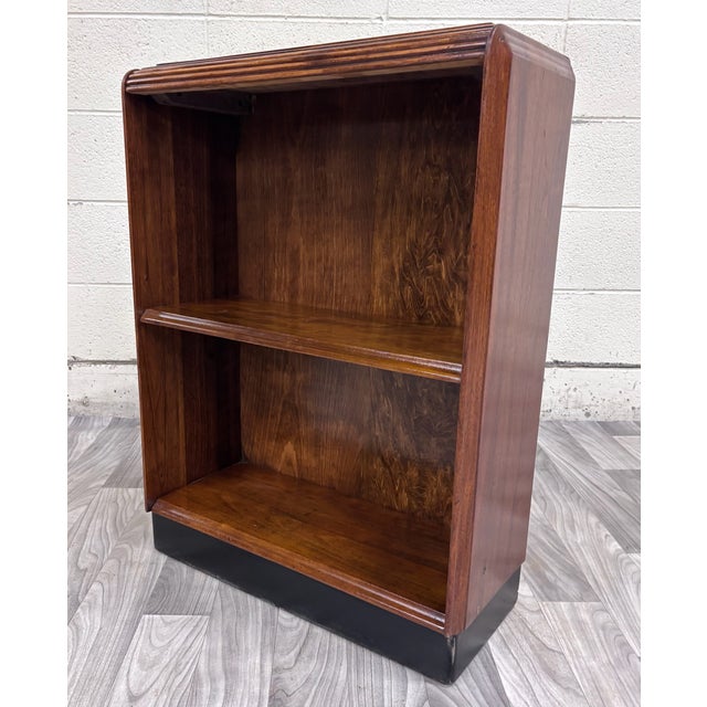 Art Deco Vintage Art Deco Waterfall Style Oak Bookcase For Sale - Image 3 of 8