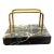 Vintage Italian Marble & Brass Desk Organizer / Letter Holder For Sale