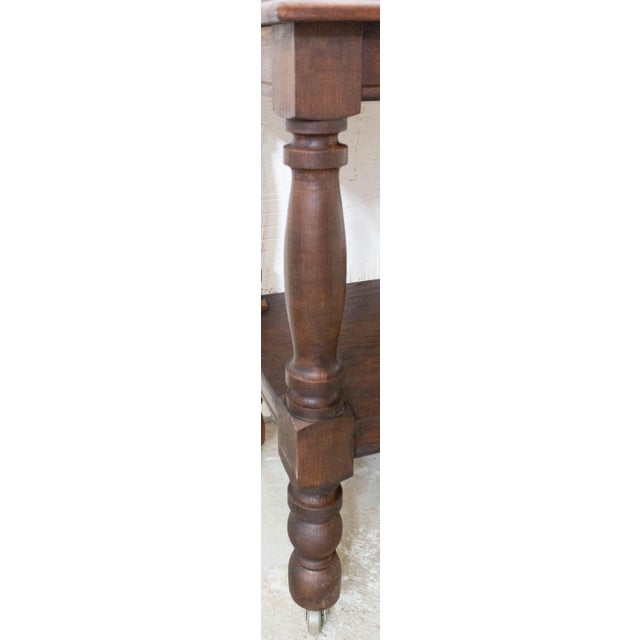 Gold Mid-Century French Wheeled Console Table For Sale - Image 8 of 11