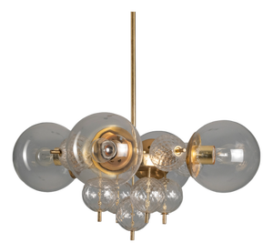 Glass and Brass Chandelier from Jaroslav Bejvl, Czechoslovakia, 1970s
