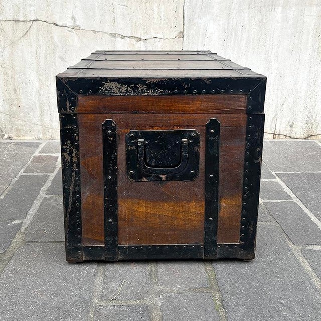 Wooden Trunk with Iron Edges, Italy, 1949 For Sale - Image 11 of 18