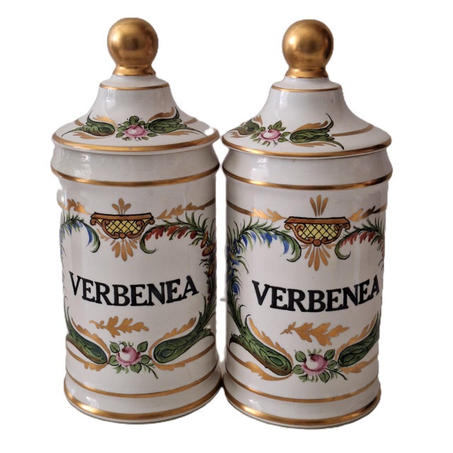 Mid 20th Century French Provence Style Carlin Comforts Pair of Apothecary Jars For Sale - Image 11 of 11