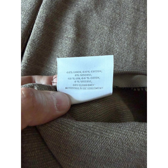 2020s Restoration Hardware Linen-Blend Pillow Covers With Feather Inserts — Pair For Sale - Image 5 of 5