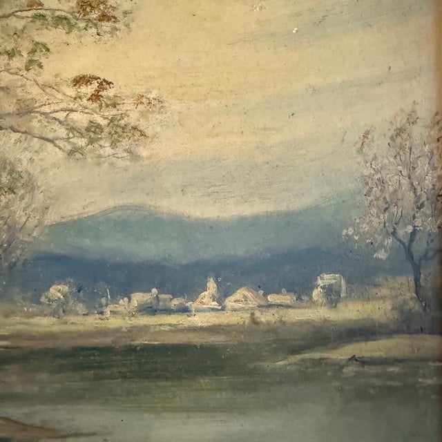 Mid 20th Century Pair of Petite Mid-Century Birch Trees & River Landscape Paintings For Sale - Image 5 of 10