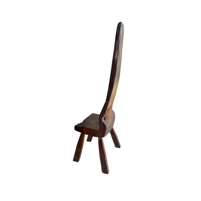 Monumental Antique Javanese Sculptural Throne Stool, Modern Organic For Sale - Image 4 of 11