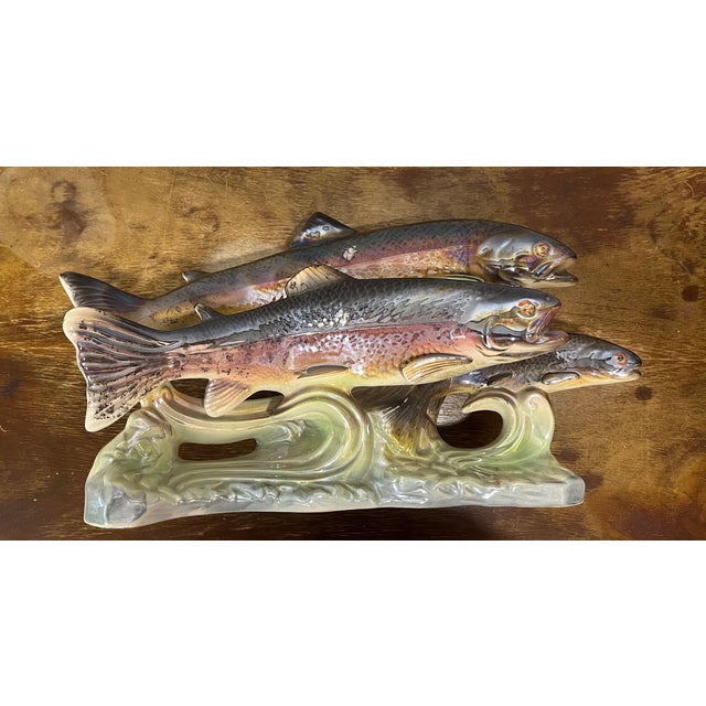 Hollywood Regency Large Sculptural Faience Fish by Hubert Bequet for Quaregnon, Belgium, 1960s For Sale - Image 3 of 12