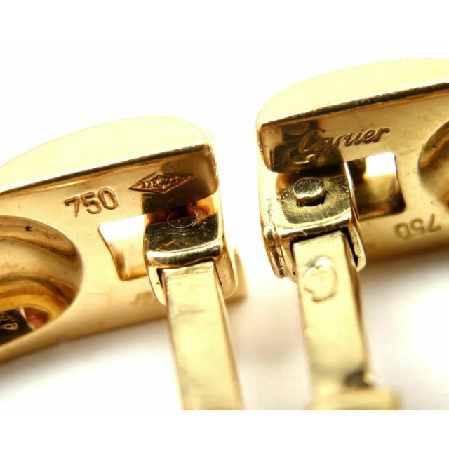Cartier Panthere Maillon 18k Yellow Gold Stirrup Cufflinks For Sale - Image 11 of 11