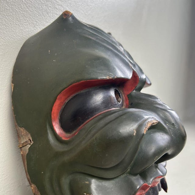 Antique Japanese Noh Theater Mask For Sale - Image 5 of 18