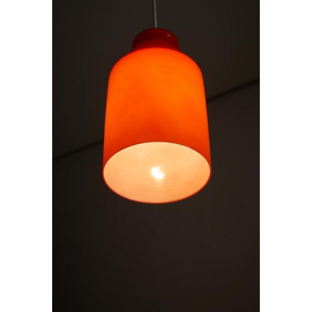 Gold Orange Cased Glass Pendant Light, 1970s For Sale - Image 8 of 10