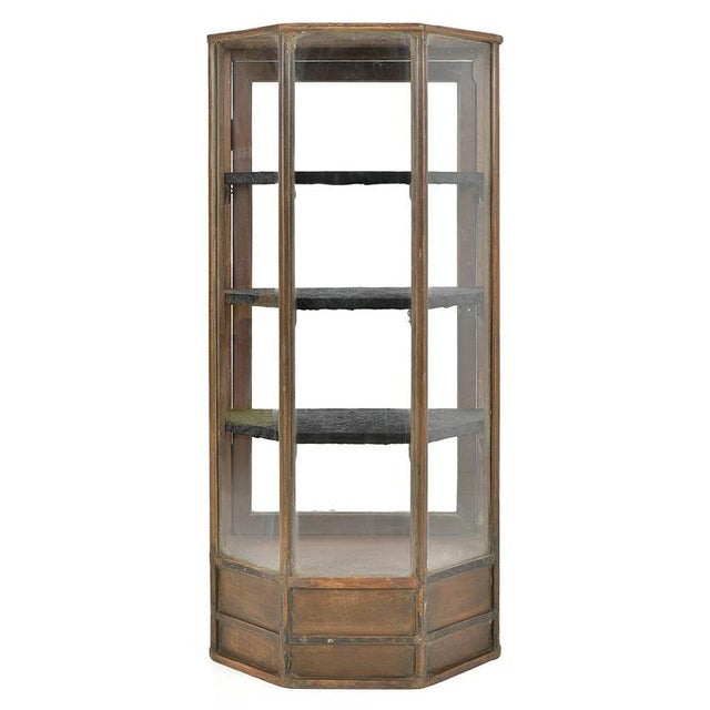 Wood Polygonal Wood and Glass Display Case For Sale - Image 7 of 7