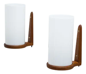 Teak & Acrylic Wall Lamps by Luxus, 1960s, Set of 2