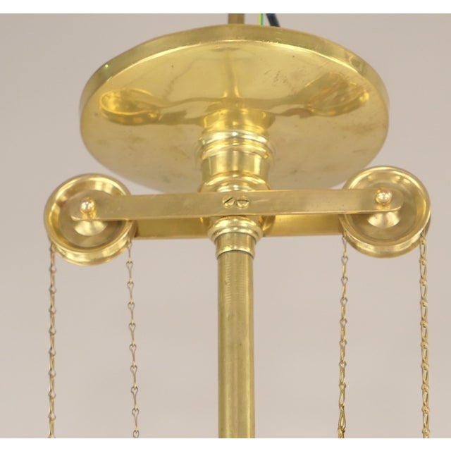 Art Deco Viennese Chandelier with Opal Glass, Austria, 1920s For Sale - Image 4 of 10