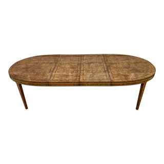 1970s William Doezema for Mastercraft Burled Amboyna Wood Dining Table For Sale