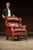 c. 1970s/1980s; Whittemore-Sherrill, Ltd. - Hickory, NC Vintage brick red armchair and ottoman set. Using the classic...