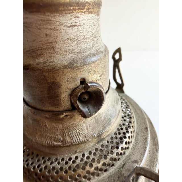 The Meteor Silver Repousse Antique Oil Lamp, Converted to Electric For Sale - Image 16 of 18