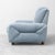 Blue Armchairs in Blue Fabric and Wooden Legs, 1950s, Set of 2 For Sale - Image 8 of 12
