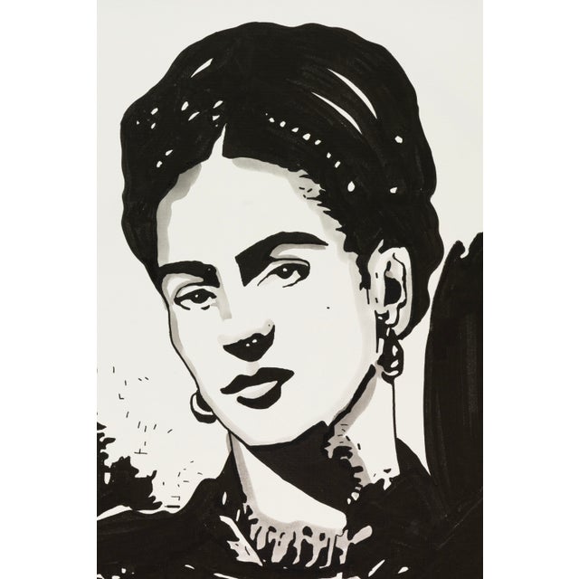 Modern Marlo Broughton (Marlobro), Frida 2020 Signed Acrylic Painting on Canvas Framed For Sale - Image 3 of 8
