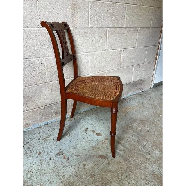 Hollywood Regency Early 20th Century Antique Hollywood Regency Style Cane Seat Side Chair For Sale - Image 3 of 11