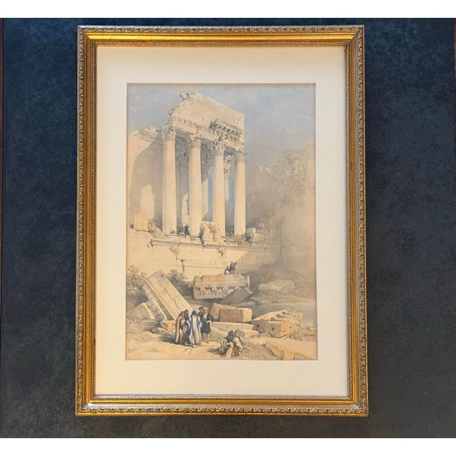 Mid 19th Century Mid 19th Century David Roberts, Views in the Holy Land. Baalbec. Architectural Print, Western Portico, Signed For Sale - Image 5 of 12