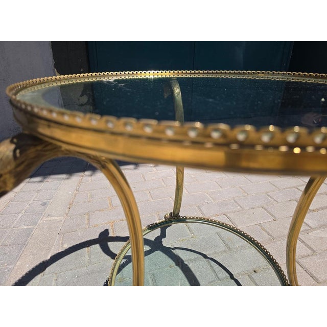 French Style Gilt Bronze and Glass Side Table, 1970s For Sale - Image 13 of 16
