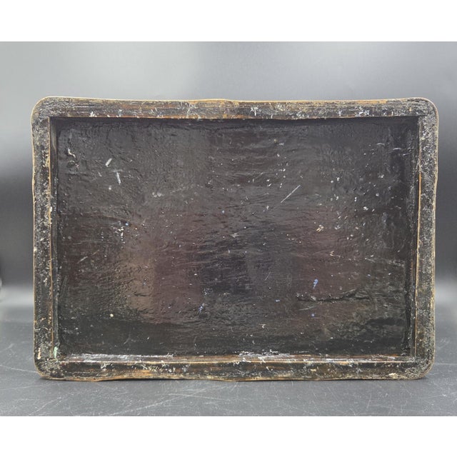 Vintage Primitive Split Bamboo Slatted Storage Chest Trunk- 13" Gathering Basket With Wrapped Wire Handles For Sale In Philadelphia - Image 6 of 18