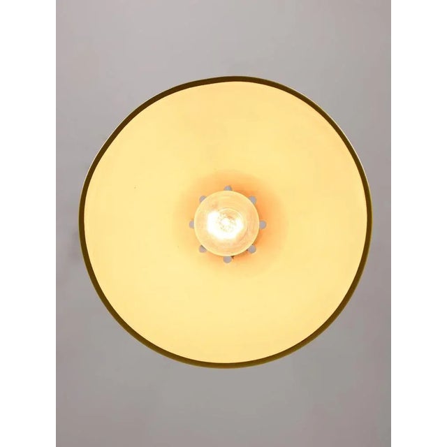 Small Vintage Yellow Metal Lamp For Sale - Image 10 of 11