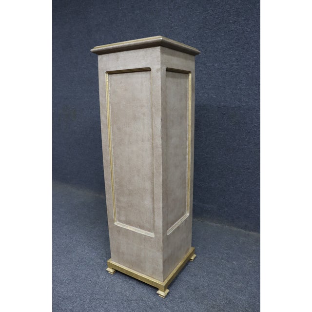 Hollywood Regency Hollywood Regency Painted Pedestal Stand For Sale - Image 3 of 12